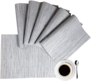 placemats placemats for dining table gray table mats set of 6 easy to clean wipeable washable modern outdoor placemats for dining kitchen table indoor valentine's decorations