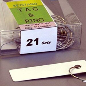 International Stand Company Key Rack, 18PGS with 18 Numbered Hooks for Small Businesses or Residential (21 Sets of Tag & Ring Included) - Made in USA