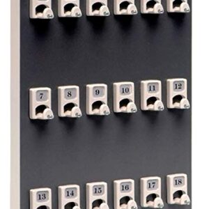 International Stand Company Key Rack, 18PGS with 18 Numbered Hooks for Small Businesses or Residential (21 Sets of Tag & Ring Included) - Made in USA