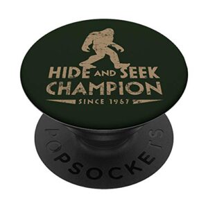 bigfoot hide & seek champion green sasquatch popsockets popgrip: swappable grip for phones & tablets