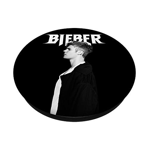 Justin Bieber Black PopSockets PopGrip: Swappable Grip for Phones & Tablets