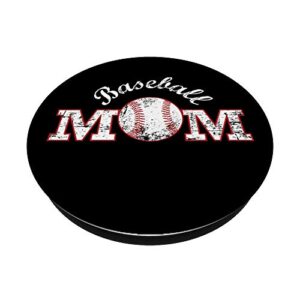 Baseball Mom Black PopSockets PopGrip: Swappable Grip for Phones & Tablets