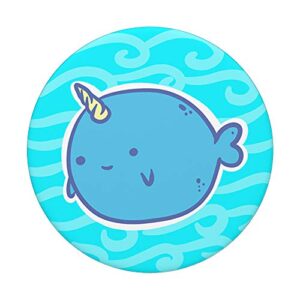 Awayk Narwhal Pop Phone Grip For Smartphones & Tablets PopSockets PopGrip: Swappable Grip for Phones & Tablets