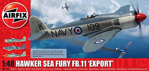 Airfix Hawker Sea Fury FB.11 'Export Edition' 1:48 Military Aircraft Plastic Model Kit A06106