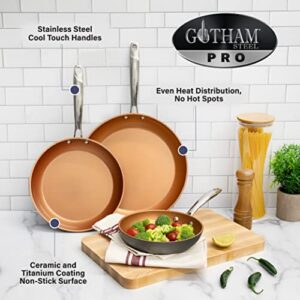 Gotham Steel Pro Pots and Pans Set Nonstick, 13 Pc Hard Anodized Kitchen Cookware Set, Induction Cookware Set, Long Lasting Nonstick, Ceramic Coated, Stay Cool Handles Dishwasher Safe, 100% Toxin Free