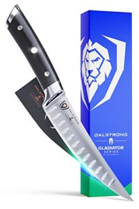 dalstrong gladiator elite series forged high carbon german steel fillet kitchen knife with g10 handle, 6 inches, sheath included