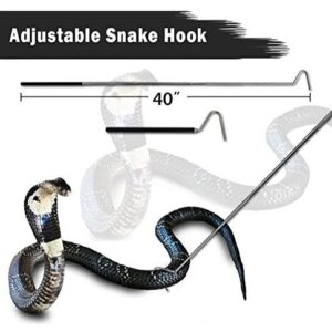 URToys 1PCS Snake Hook, Likorlove 40" Copperhead for Catching,Controlling,or Moving Snakes,Stainless Steel & Copper,Telescoping Pocket Stainless Steel Black Snake Shaft Retractable Reptile Hook