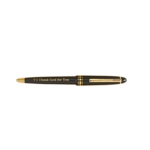 I Thank God for You Black and Gold Toned Ink Pen, Black Ink, Pack of 5