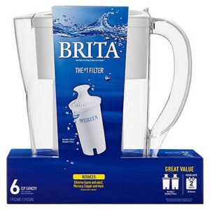 brita space saver 6-cup pitcher with 2 advanced filters included