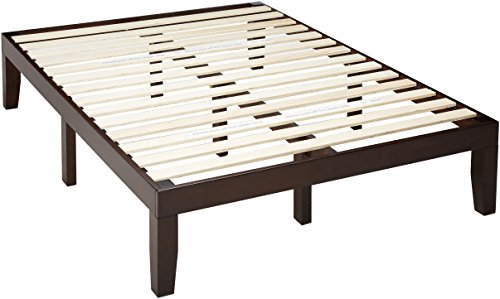 Zinus Moiz 14 Inch Wood Platform Bed / No Box Spring Needed / Wood Slat Support / Dark Brown, Full