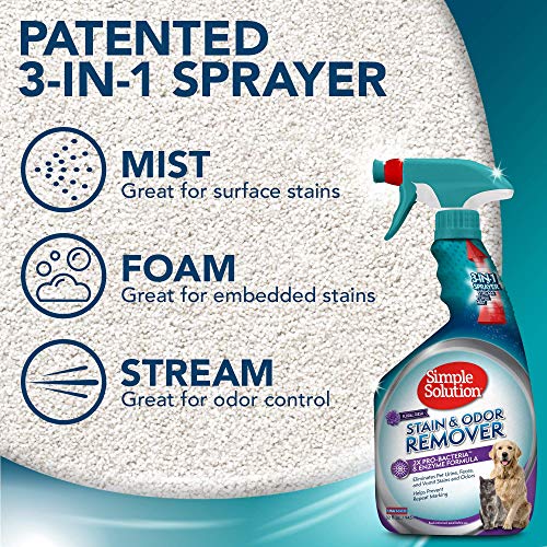 Simple Solution Pet Stain and Odor Remover | Enzymatic Cleaner with 2X Pro-Bacteria Cleaning Power | Floral Fresh, 32 Ounces