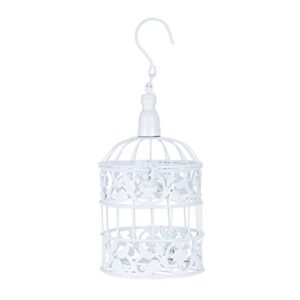 ueetek decorative metal bird cage home hanging ornament for wedding party decoration (white)