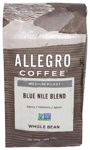 allegro coffee blue nile blend whole bean coffee, 12 oz