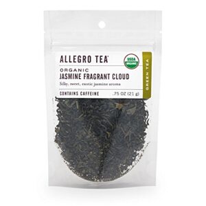 allegro tea, organic jasmine fragrant cloud, loose leaf tea, 0.75 oz