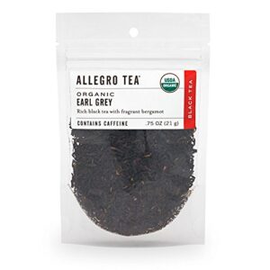 allegro tea, organic earl grey, loose leaf tea, 0.75 oz