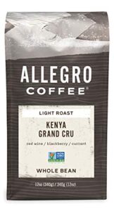 allegro coffee kenya grand cru whole bean coffee, 12 oz