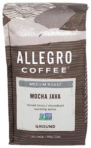 allegro coffee mocha java ground coffee, 12 oz