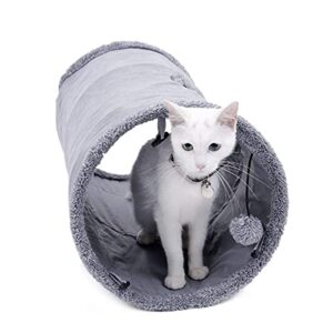 speedy pet collapsible cat tunnel, cat toys play tunnel durable suede hideaway pet crinkle tunnel with ball s