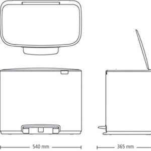 Brabantia Bo Pedal Bin - 3 x 11L Inner Buckets (Matt Steel FPP) Waste/Recycling Kitchen Bin with Removable Compartments - Free Bin Bags