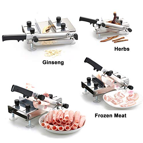 BAOSHISHAN Frozen Meat Slicer Manual Meat Slicers Stainless Steel Ginseng Cutter for Home Use Beef Mutton Roll Bacon Cheese Nougat Deli Shabu Shabu Hotpot