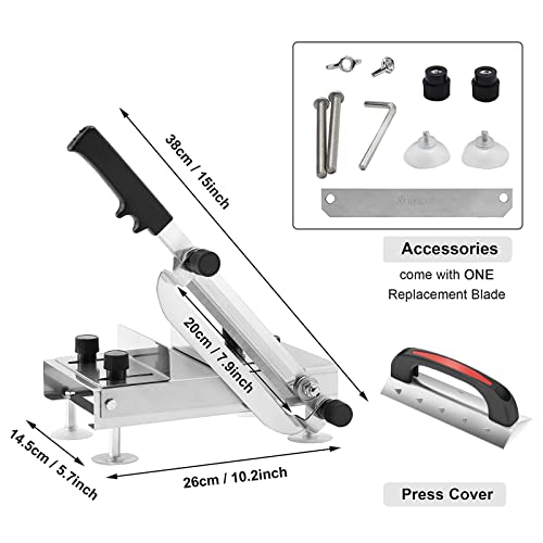 BAOSHISHAN Frozen Meat Slicer Manual Meat Slicers Stainless Steel Ginseng Cutter for Home Use Beef Mutton Roll Bacon Cheese Nougat Deli Shabu Shabu Hotpot