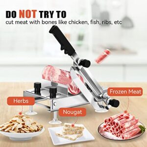 BAOSHISHAN Frozen Meat Slicer Manual Meat Slicers Stainless Steel Ginseng Cutter for Home Use Beef Mutton Roll Bacon Cheese Nougat Deli Shabu Shabu Hotpot