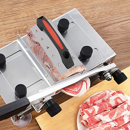 BAOSHISHAN Frozen Meat Slicer Manual Meat Slicers Stainless Steel Ginseng Cutter for Home Use Beef Mutton Roll Bacon Cheese Nougat Deli Shabu Shabu Hotpot