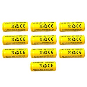 (10 pack) asc0086 kr-1500aul kr1100ae kr-1200aul 1.2v 1200mah nicad battery exit sign emergency light lithonia elb-1210n elb-1201n elb 1210 elb 1201 elb1210 elb1201 elb1210n elb1201n nickel cadmium