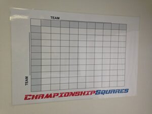reusable super football 100 squares dry erase office pool 24x36