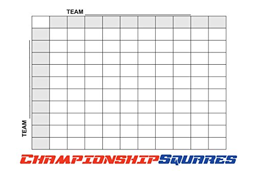 Reusable Super Football 100 Squares Dry Erase Office Pool 24x36