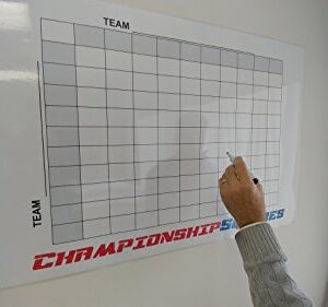 Reusable Super Football 100 Squares Dry Erase Office Pool 24x36