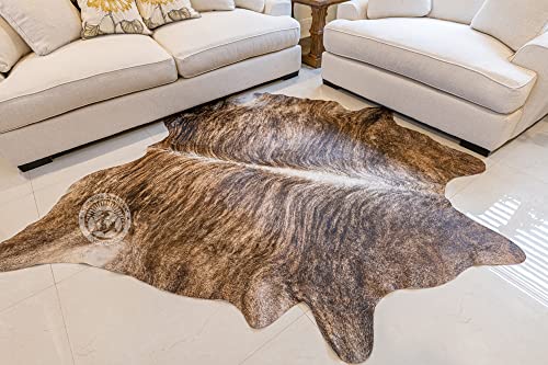 Genuine Brindle Cowhide Rug Large Size 6 x 7-8 ft. 180 x 240 cm