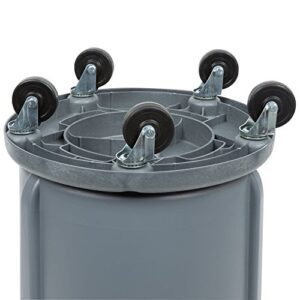 TableTop King Brute 20 Gallon Gray Trash Can, Lid, and Dolly Kit