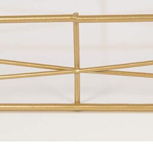 Kate and Laurel Mendel Rectangle Tray with Decorative Metal Rim, 16.5 x 12, White and Gold