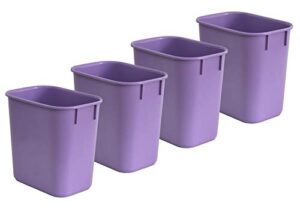 acrimet wastebasket bin 13qt (plastic) (purple color) (set of 4)