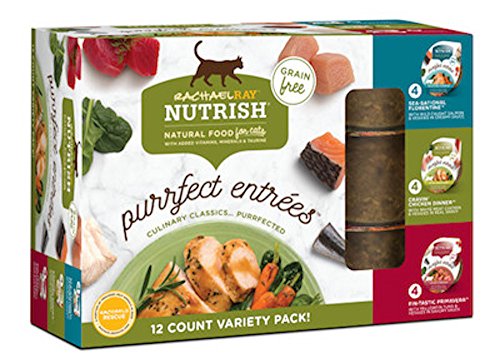 Rachael Ray Nutrish Purrfect Entrees Grain Free Natural Wet Cat Food Variety Pack, 2.8 Ounce (Pack of 12)