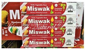 new 5 in 1 organic miswak herbal toothpaste 6.5oz 6 pack