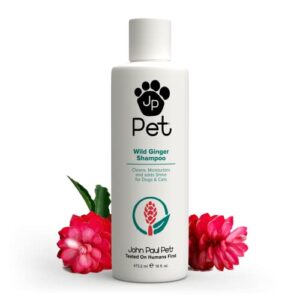 john paul pet wild ginger shampoo for dogs and cats, soothes and cleanses adding moisture and shine, 16-ounce, clear