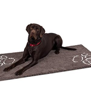 Internet's Best Chenille Dog Doormat - 60 x 30 - Absorbent Surface - Non-Skid Bottom - Protects Floors - Grey