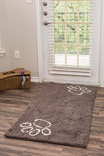 Internet's Best Chenille Dog Doormat - 60 x 30 - Absorbent Surface - Non-Skid Bottom - Protects Floors - Grey