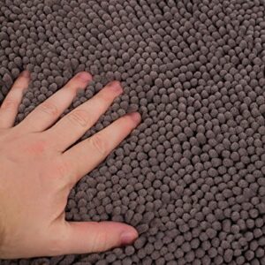 Internet's Best Chenille Dog Doormat - 60 x 30 - Absorbent Surface - Non-Skid Bottom - Protects Floors - Grey