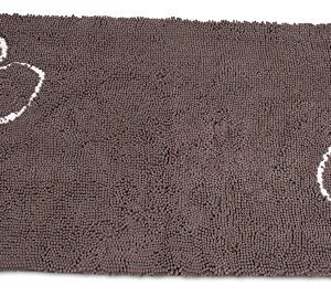 Internet's Best Chenille Dog Doormat - 60 x 30 - Absorbent Surface - Non-Skid Bottom - Protects Floors - Grey