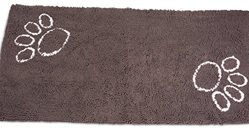 Internet's Best Chenille Dog Doormat - 60 x 30 - Absorbent Surface - Non-Skid Bottom - Protects Floors - Grey