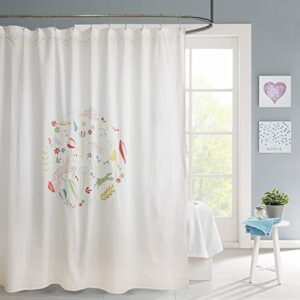 merryfeel shower curtain,fabric embroidered shower curtain for bathroom 180 x 190 cm (70"x74" approx) white