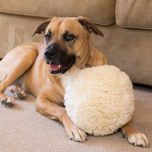 HuggleHounds Dog Toy For Aggressive Chewers - Fleece Ball Plush Dog Toy For Large Dog - Soft Yet Durable Stuffed Dog Balls - Best Squeaky Puppy Toy For All Breeds | Fluffy Hugglefleece Chew Toy, Large