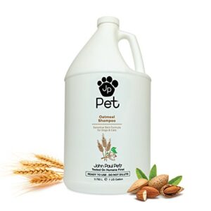 john paul pet oatmeal shampoo - grooming for dogs and cats, soothe sensitive skin formula with aloe for itchy dryness for pets, ph balanced, cruelty free, paraben free, made in usa