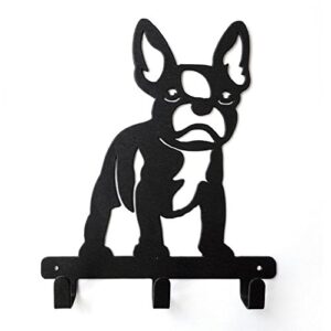yournelo cute ironwork puppy french bulldog dog art wall mounted decorative coat rack hooks (a1)