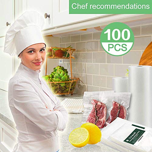 O2frepak 100 Quart Size 8" x 12"Vacuum Sealer Bags with BPA Free and Puncture Prevention,Vacuum Seal Freezer Bags,Great for Sous Vide Vaccume Sealer PreCut Bags