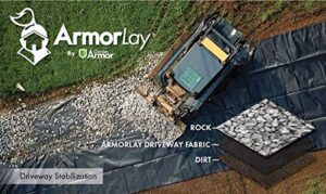 ArmorLay Commercial Grade Ground Stabilization Fabric, Underlayment (Black, 12.5' X 30')