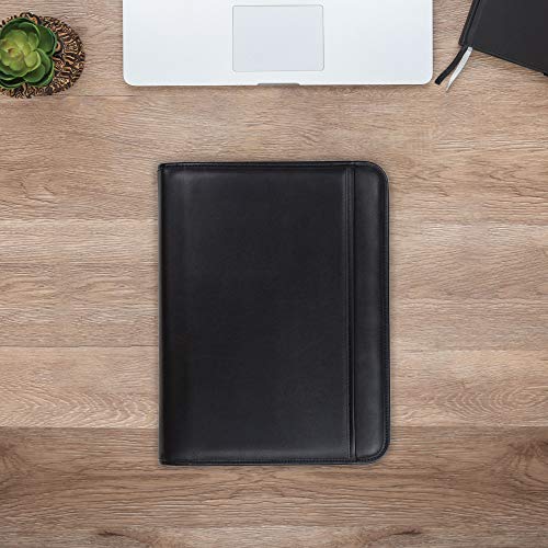 Samsill Professional Padfolio Bundle, Includes Removable Clipboard, 0.5-Inch Round Ring Binder with Secure Zippered Closure and 10.1 Inch Tablet Sleeve, Black, Full Size (70829)